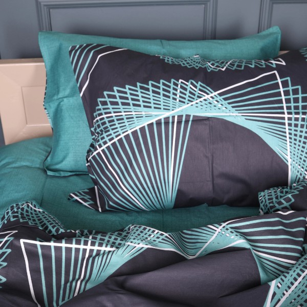 Фото - Комплект постільної білизни MirSon King Size 220х240 см 22-1442 Neon Emerald Lines (2200012406564)