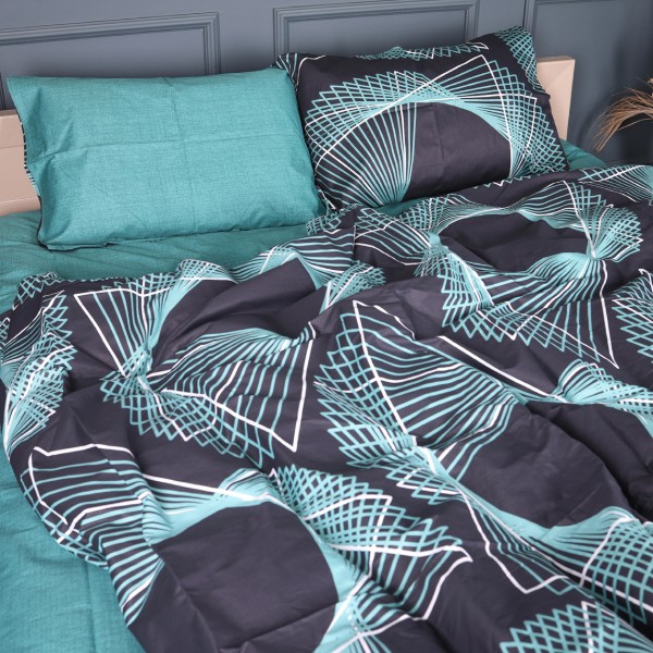 Фото - Комплект постільної білизни MirSon King Size 220х240 см 22-1442 Neon Emerald Lines (2200012406564)