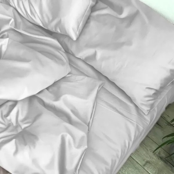 Фото - Простирадло двоспальне MirSon Satin Light Pro 10-001 Snow White 180x220 см (2200010169171)
