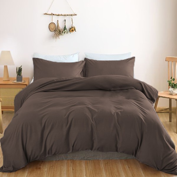 Фото - Комплект постельного белья MirSon Satin Light Pro 10-010 Brown 220х240 (2200010173710)
