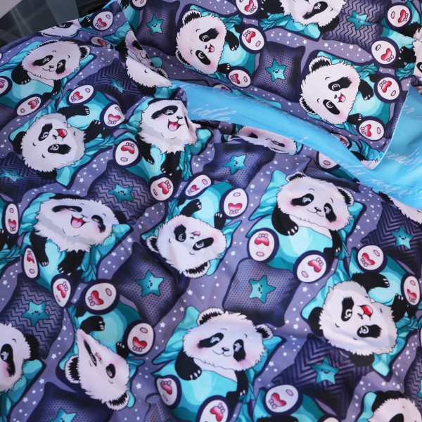 Фото - Простынь детская MirSon Бязь 17-0722 Tiny Panda 180x220 см (2200010687286)