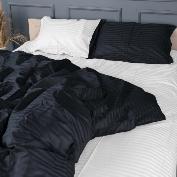 Фото - Комплект постельного белья MirSon Satin Stripe 30-0021 +30-0001 Atanelly 160х220 см (2200005267479)