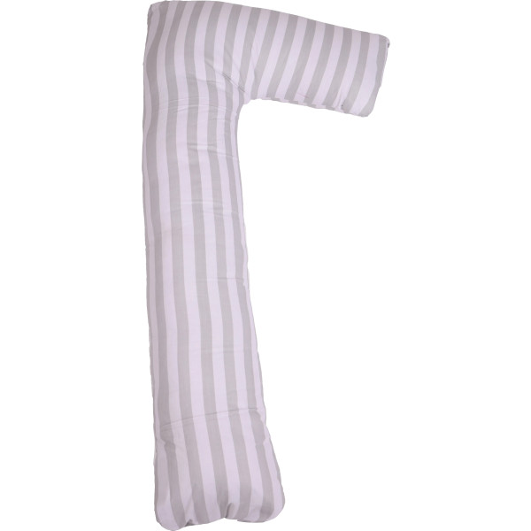 Фото - Подушка для будущих мам MirSon Г-образная №5004 Color Line 17-0600 Stripe White Gray 140x40x20 см (2200010969559)