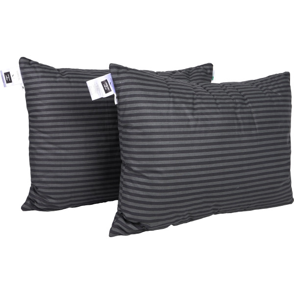 Фото - Подушка стандартна MirSon №0116 Сolor Fun Line 17-0611 Stripe Black з евкаліптовим волокном 50х70 (2200010864724)