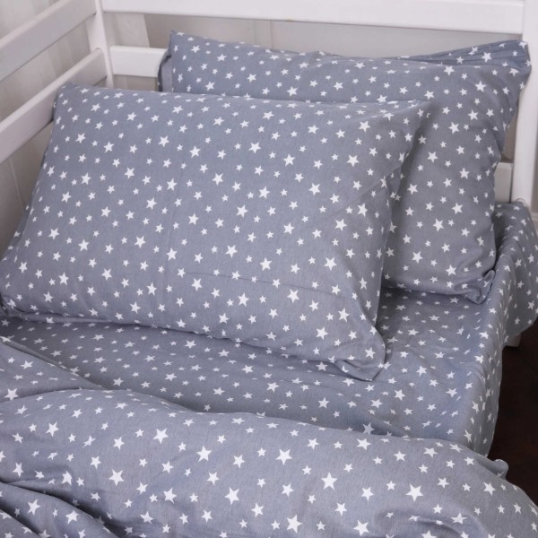 Фото - Комплект постільної білизни MirSon 012 Grey Stars 2 x 143 x 210 см (2200009653148)