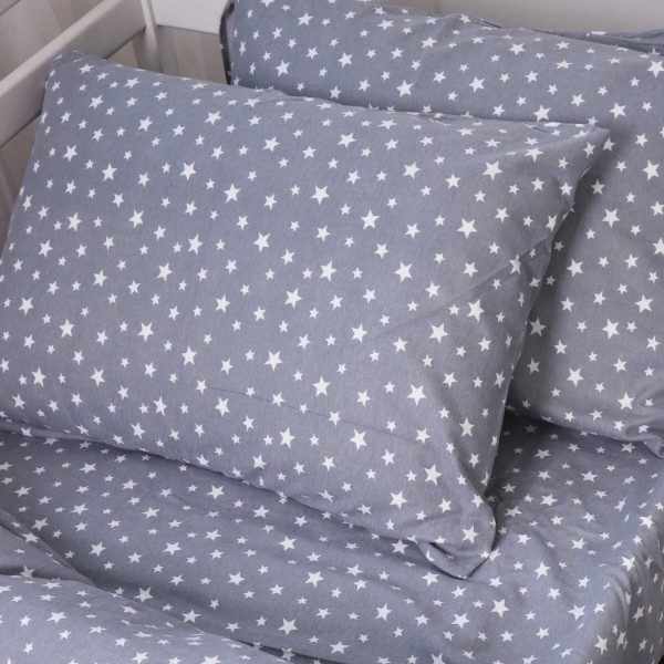 Фото - Комплект постільної білизни MirSon 012 Grey Stars 2 x 143 x 210 см (2200009653148)