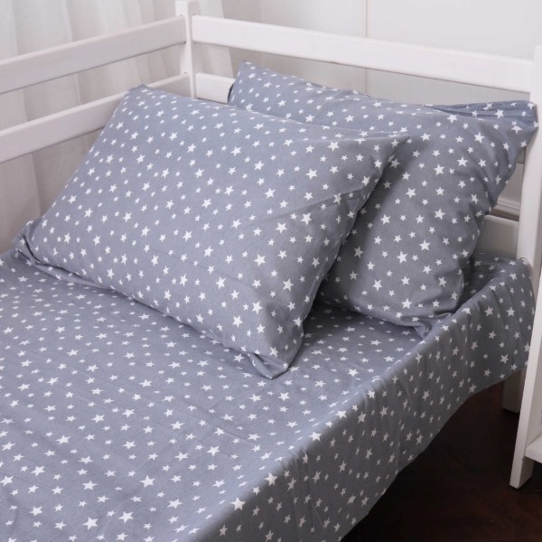 Фото - Комплект постільної білизни MirSon 012 Grey Stars 2 x 143 x 210 см (2200009653148)