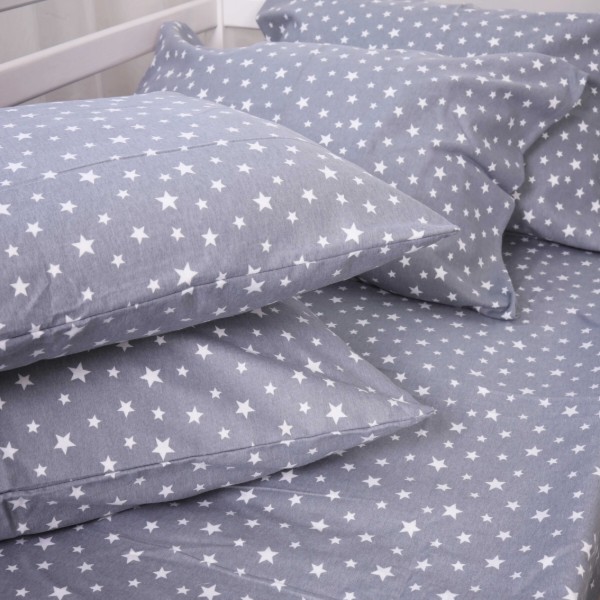 Фото - Комплект постільної білизни MirSon 012 Grey Stars 2 x 143 x 210 см (2200009653148)