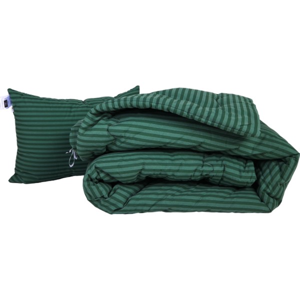Фото - Одеяло летнее двуспальное евро MirSon антиаллергенное №115 Сolor Fun Line 17-0612 Stripe Emerald EcoSilk 200х220 + нав. 2 шт. (2200010853841)
