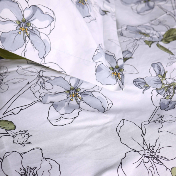 Фото - Комплект постельного белья MirSon 175х210 см 00-1 Olive Flowers Поплин (2200009699009)