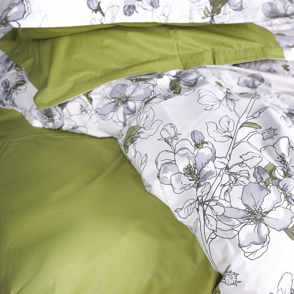 Фото - Комплект постельного белья MirSon 175х210 см 00-1 Olive Flowers Поплин (2200009699009)