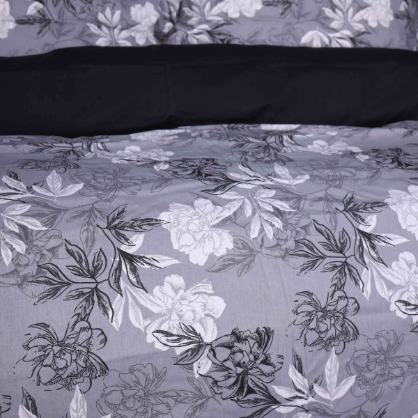 Фото - Комплект постельного белья MirSon 175х210 см 00-8 Black Flowers Поплин (2200009707858)
