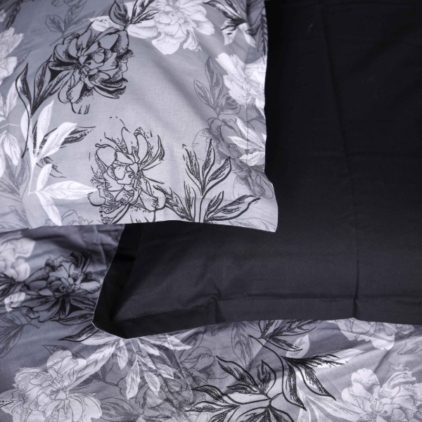 Фото - Комплект постельного белья MirSon 175х210 см 00-8 Black Flowers Поплин (2200009707858)