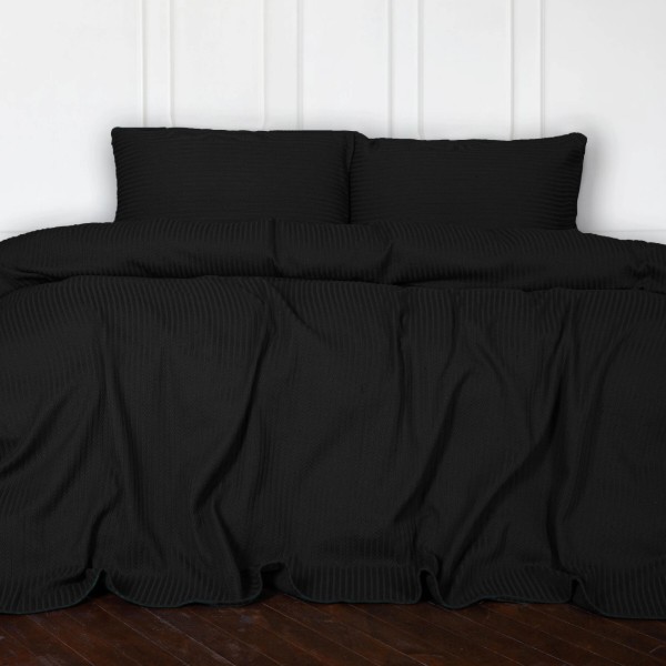 Фото - Комплект постільної білизни MirSon 143х210 см №10-06 Arrowline Black Піке (2200010671520)