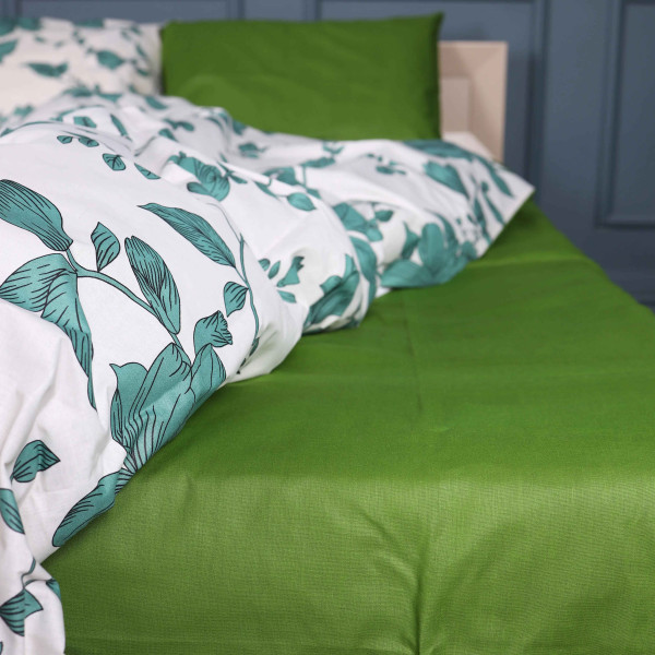 Фото - Комплект постельного белья MirSon 175х210 см 17-0719 Foliage on White Бязь (2200010685503)