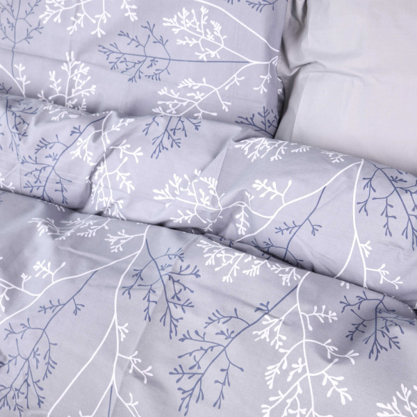 Фото - Комплект постельного белья MirSon King Size 220х240 см 17-0813 Twigs of Spring Gray Ranforce Elite (2200011495767)
