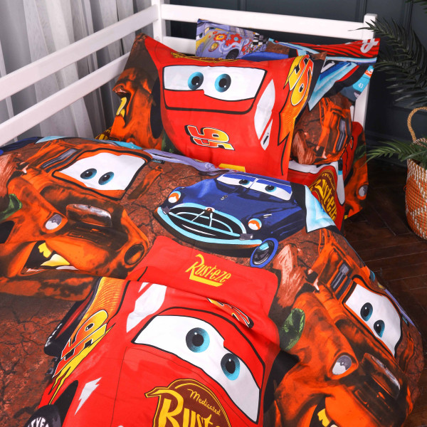 Фото - Комплект постільної білизни MirSon 143х210 см 17-0889 Cars Retro Race Бязь (2200012388341)