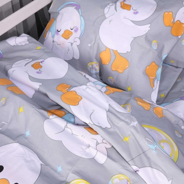 Фото - Комплект постельного белья MirSon King Size 220х240 см 17-0896 Baby Ducks Gray Бязь (2200012393666)