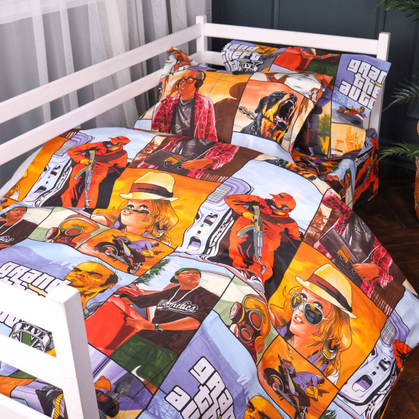 Фото - Комплект постільної білизни MirSon King Size 220х240 см 17-0898 GTA City Бязь (2200012395165)