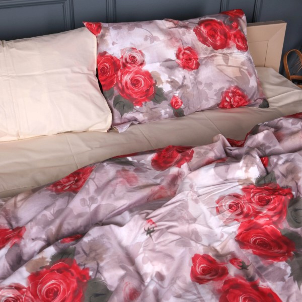 Фото - Комплект постельного белья MirSon King Size 220х240 см 22-1438 Royal Red Roses (2200012405567)