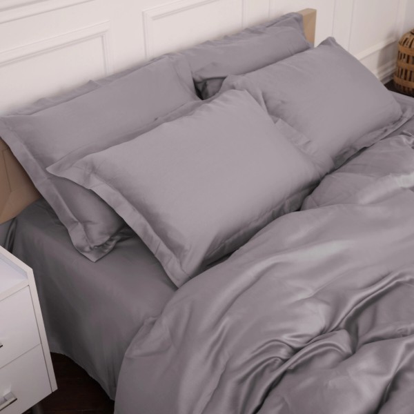 Фото - Комплект постільної білизни MirSon 143х210 см Imperial Tencel №06 Gray (2200010755237)