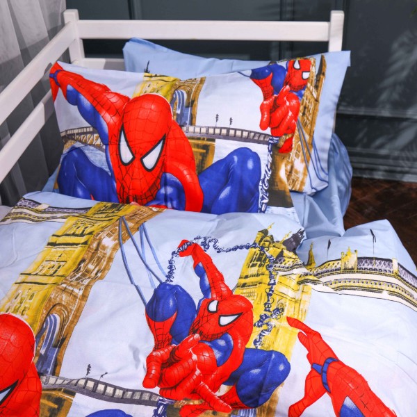 Фото - Комплект постільної білизни MirSon 143х210 см Kids Time 17-0890 Spider-Man City Light Бязь (2200012389348)