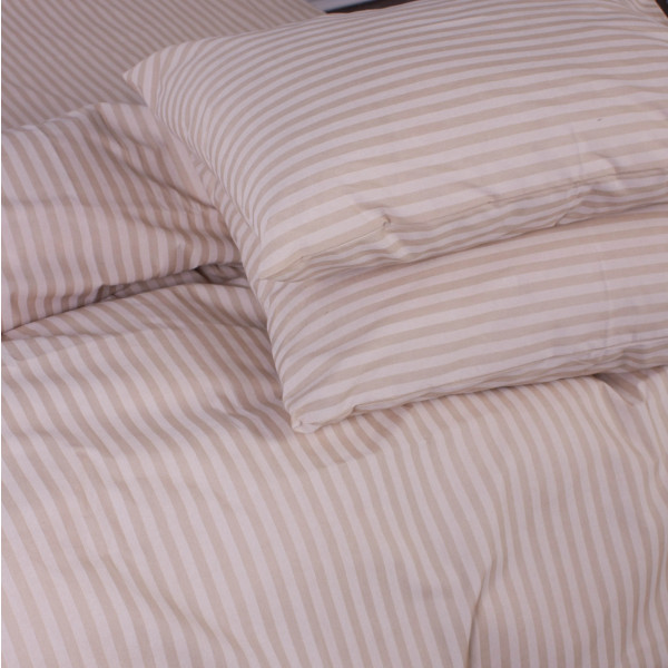 Фото - Комплект постільної білизни MirSon King Size 220x240 Ranforce Elite 17-0602 Stripe Creamy Ранфорс (2200008050832)