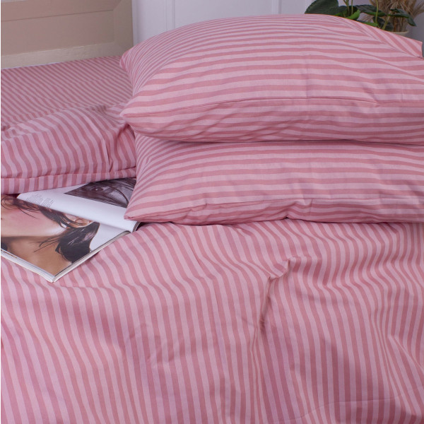 Фото - Комплект постільної білизни MirSon King Size 220x240 Ranforce Elite 17-0607 Stripe Pink Ранфорс (2200008054830)