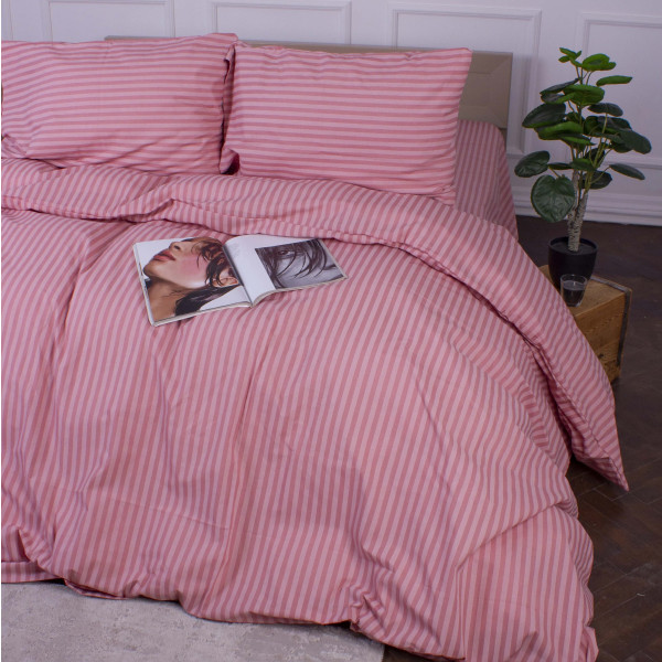 Фото - Комплект постільної білизни MirSon King Size 220x240 Ranforce Elite 17-0607 Stripe Pink Ранфорс (2200008054830)
