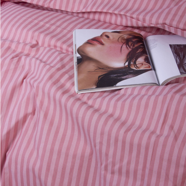 Фото - Комплект постільної білизни MirSon King Size 220x240 Ranforce Elite 17-0607 Stripe Pink Ранфорс (2200008054830)