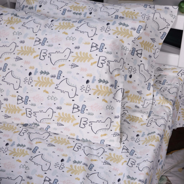 Фото - Комплект постільної білизни MirSon 143x210 см 011 Dino Фланель (2200009654572)