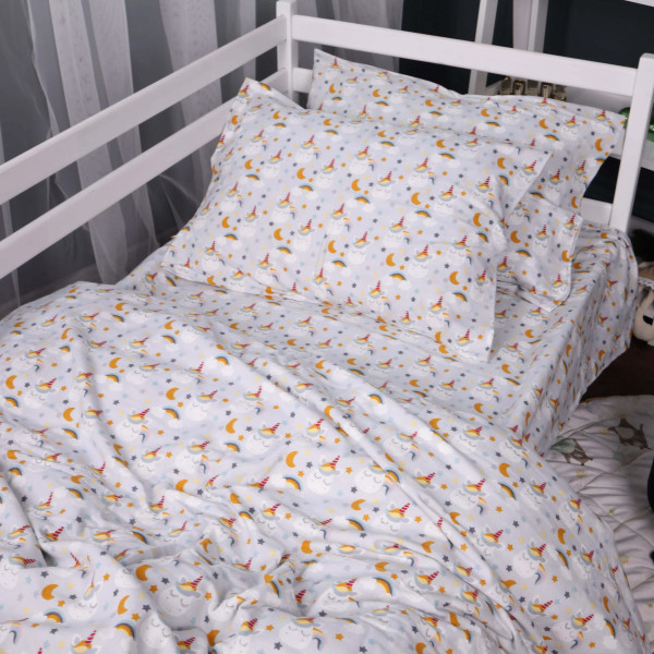 Фото - Комплект постільної білизни MirSon 175x210 см 018 Unicorn Фланель (2200009656057)