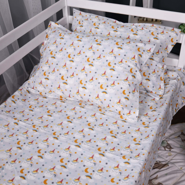 Фото - Комплект постільної білизни MirSon 175x210 см 018 Unicorn Фланель (2200009656057)