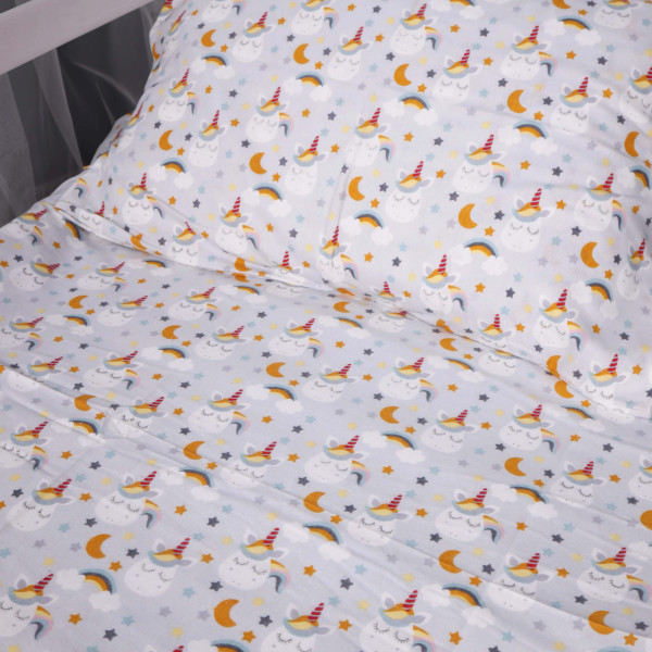 Фото - Комплект постільної білизни MirSon 175x210 см 018 Unicorn Фланель (2200009656057)