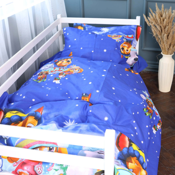 Фото - Комплект постільної білизни MirSon 175x210 см 17-0794 Paw Patrol Winter blue Бязь (2200011428307)