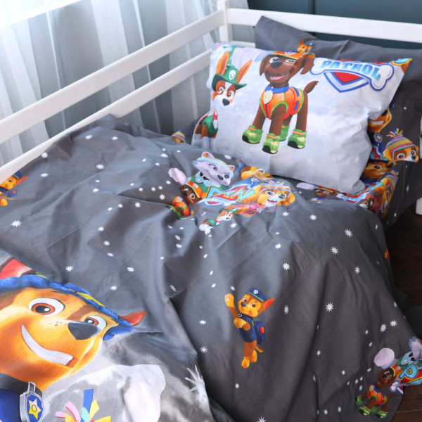 Фото - Комплект постільної білизни MirSon 175x210 см Kids Time 17-0795 Paw Patrol Winter gray Бязь (2200011429557)
