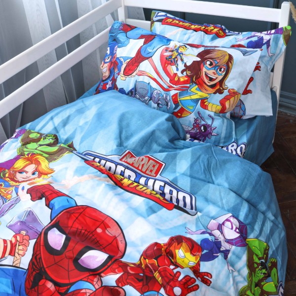 Фото - Комплект постельного белья MirSon 143x210 см Kids Time 17-0796 Marvel Бязь (2200011440248)