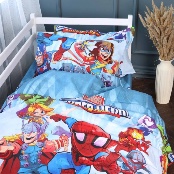 Фото - Комплект постельного белья MirSon 143x210 см Kids Time 17-0796 Marvel Бязь (2200011440248)