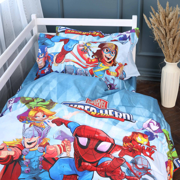 Фото - Комплект постільної білизни MirSon 175x210 см 17-0796 Marvel Бязь (2200011439754)