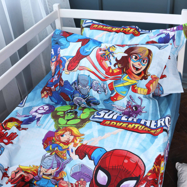 Фото - Комплект постільної білизни MirSon 143x210 см 17-0796 Marvel Бязь (2200011439747)