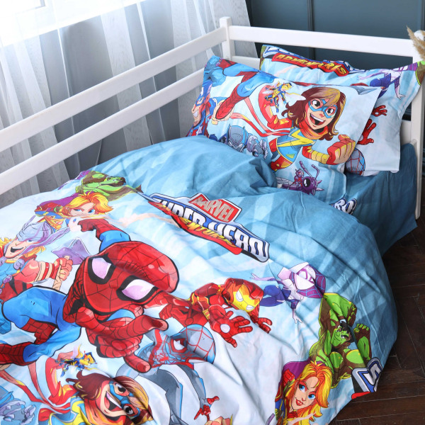 Фото - Комплект постільної білизни MirSon 175x210 см 17-0796 Marvel Бязь (2200011439754)