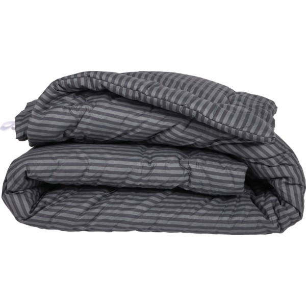 Фото - Ковдра зимова двоспальна MirSon антиалергенна №165 Сolor Fun Line 17-0611 Stripe Black з евкаліптовим волокном 172х205 + нав. 2 шт. (2200010859744)