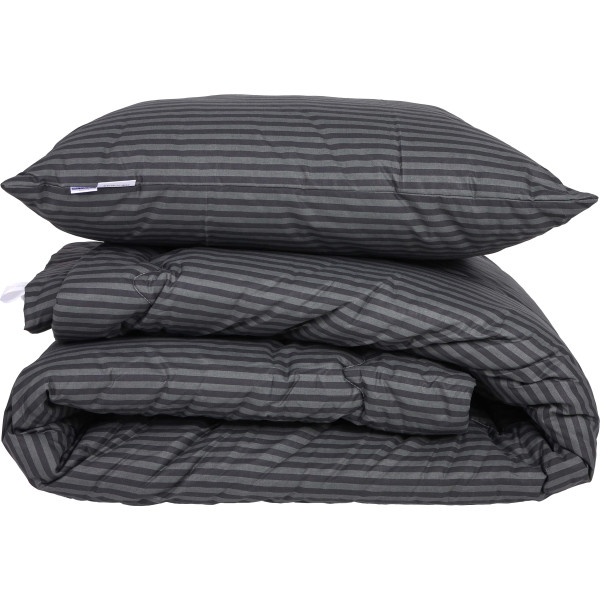 Фото - Ковдра зимова двоспальна MirSon антиалергенна №153 Сolor Fun Line 17-0611 Stripe Black Tencel 172х205 + нав. 2 шт. (2200010852981)