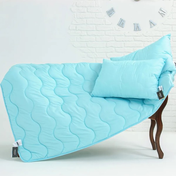 Фото - Подушка стандартна MirSon бавовняна №1625 Eco Light Blue (2200002647342)