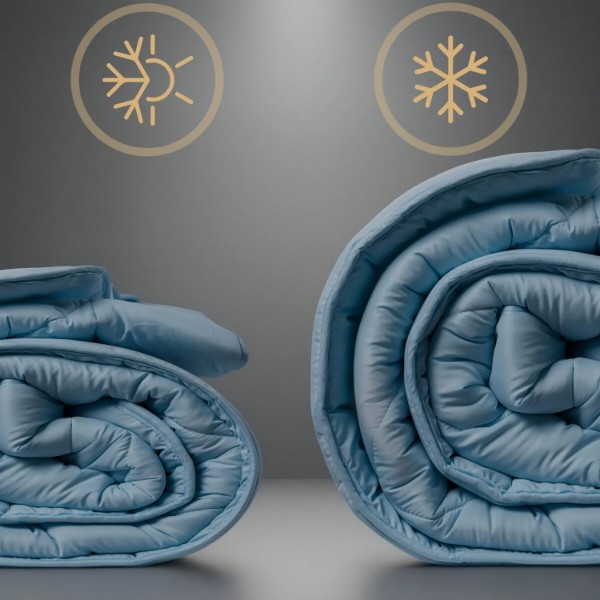 Фото - Одеяло всесезонное двуспальное евро MirSon Шерстяное №1640 Eco Light Blue (2200002653213)