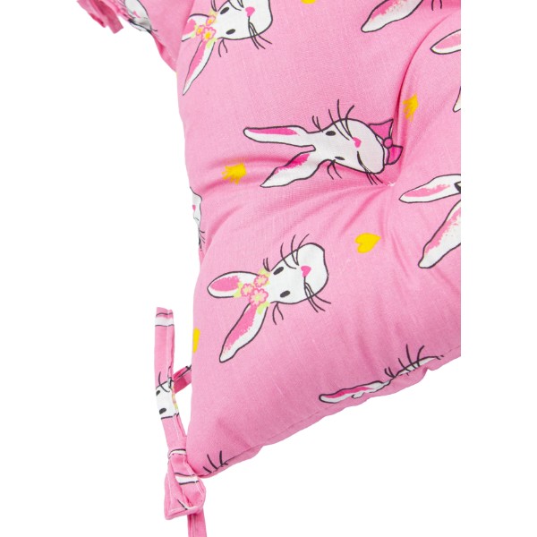 Фото - Подушка для стула MirSon Бязь Принт 17-0528 Bunnies pink 50х50 см (2200006276852)