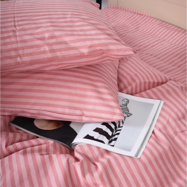 Фото - Комплект постельного белья MirSon 200 x 220 17-0607 Stripe Pink Бязь (2200008054113)