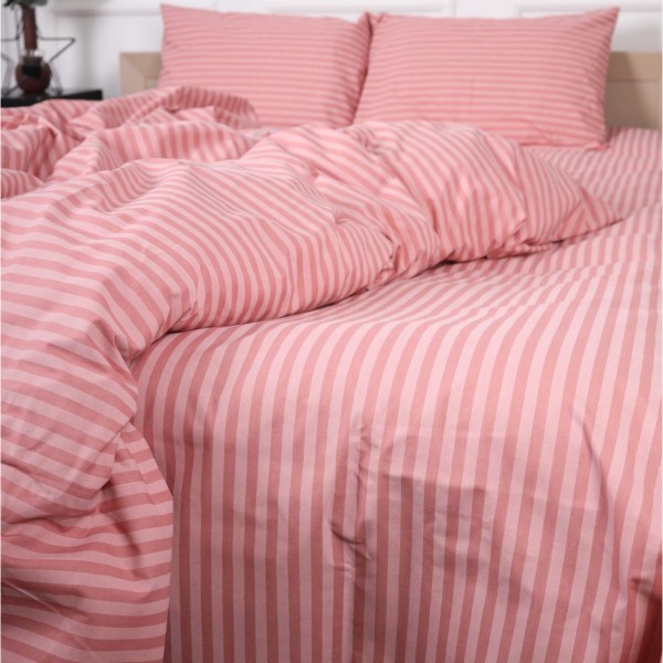 Фото - Комплект постельного белья MirSon 200 x 220 17-0607 Stripe Pink Бязь (2200008054113)