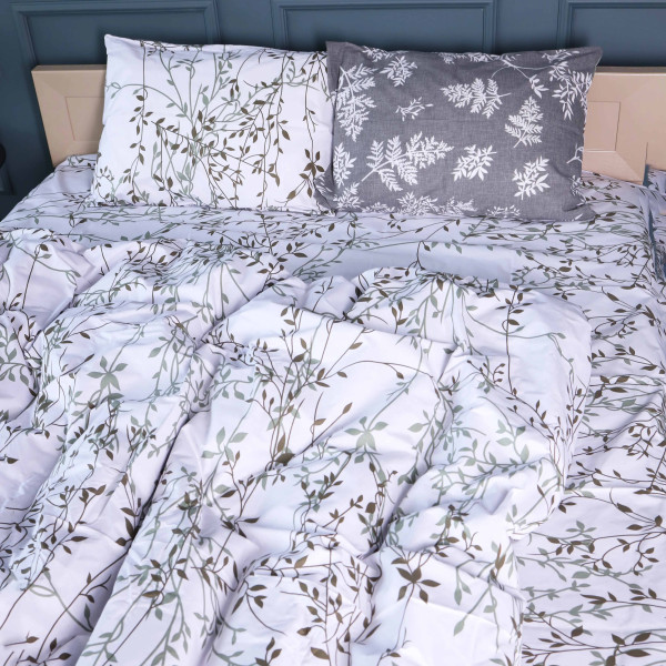 Фото - Комплект постельного белья MirSon Бязь 17-0668 Grey Blooms 175х210 см (2200009957840)