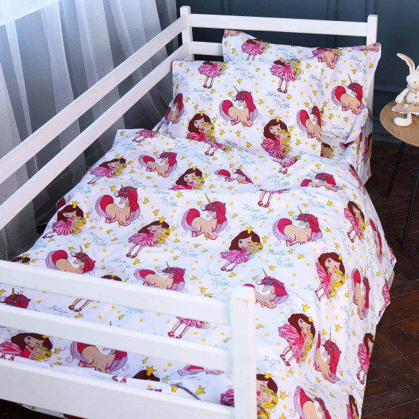 Фото - Комплект постельного белья MirSon Ranforce Elite 17-0704 Принцесса и Единорог 200х220 см (2200010501490)